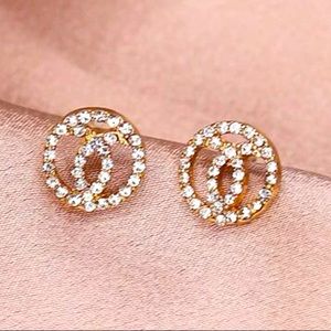 Crystal C Stud Earrings